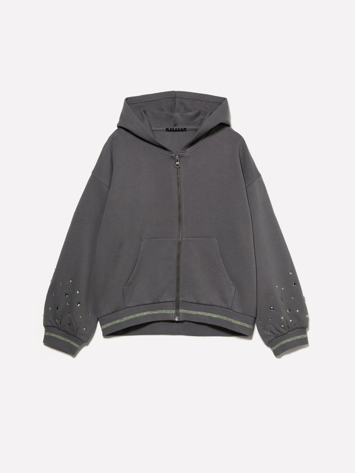 Felpa over fit con strass