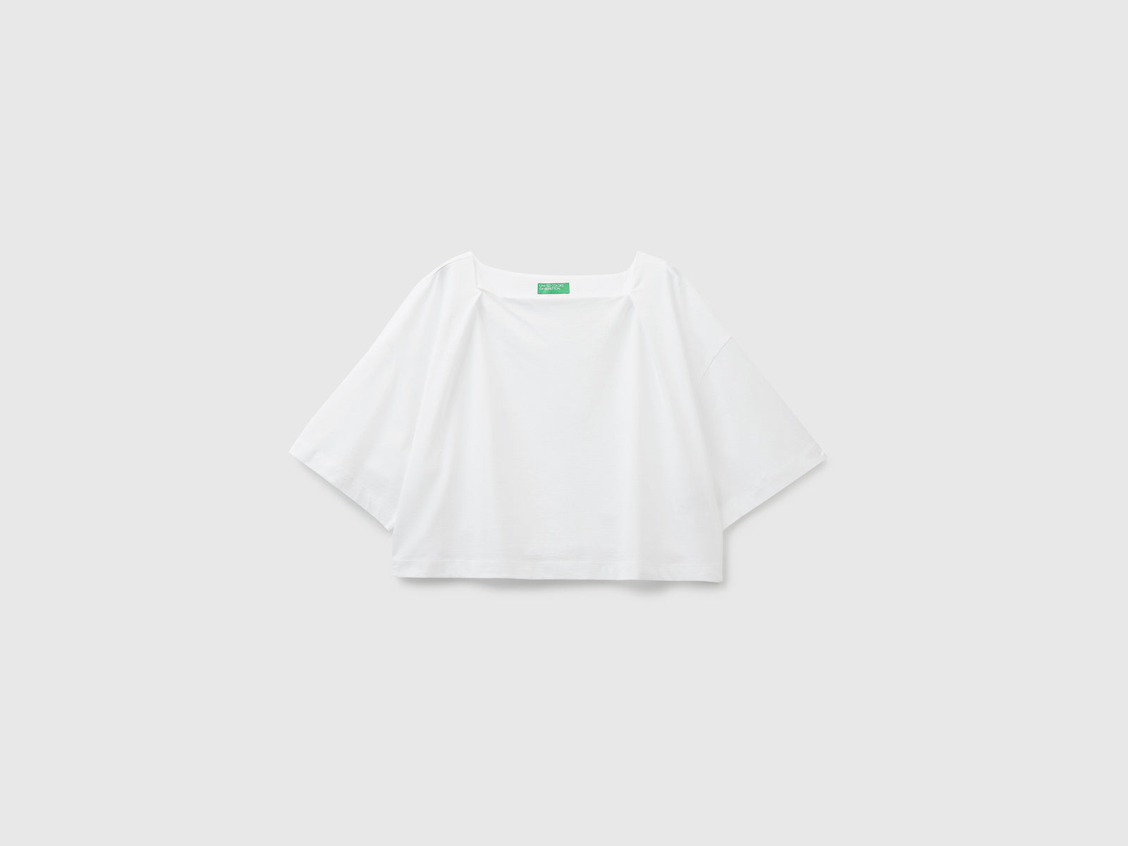 Maglietta boxy fit in puro cotone leggero da donna bianco | Benetton Outlet