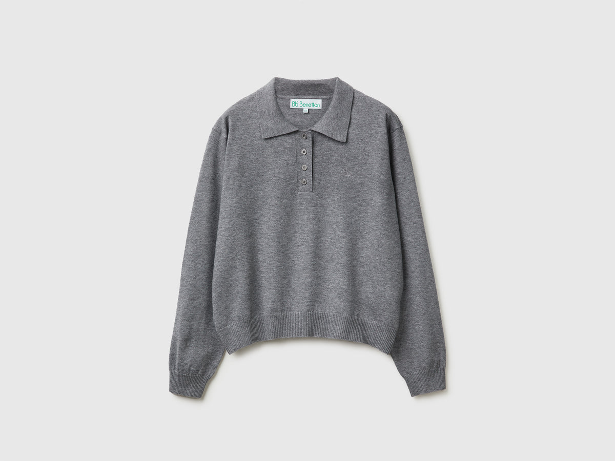 Polo in maglia di misto viscosa