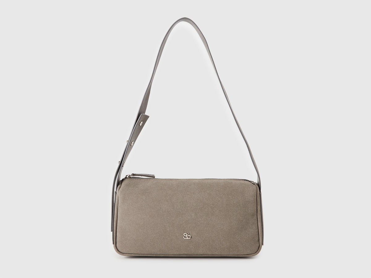 Borsa a spalla effetto scamosciato