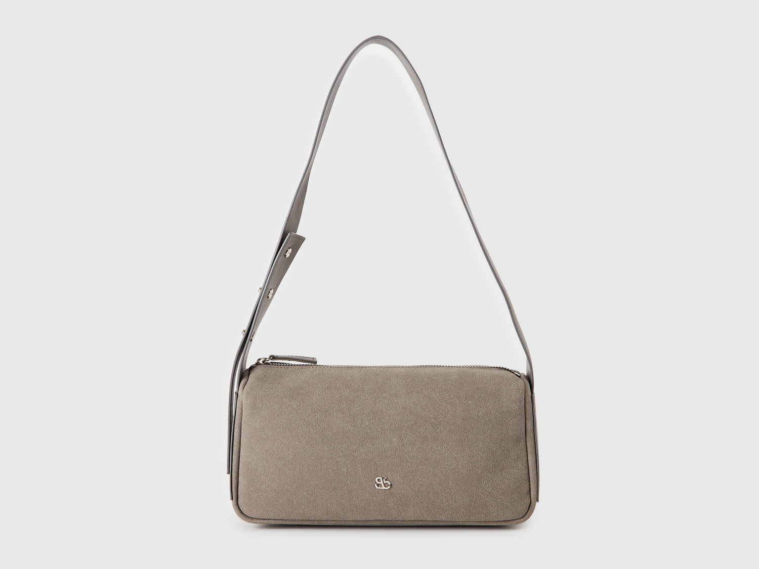 Borsa a spalla effetto scamosciato da donna grigio | Benetton Outlet