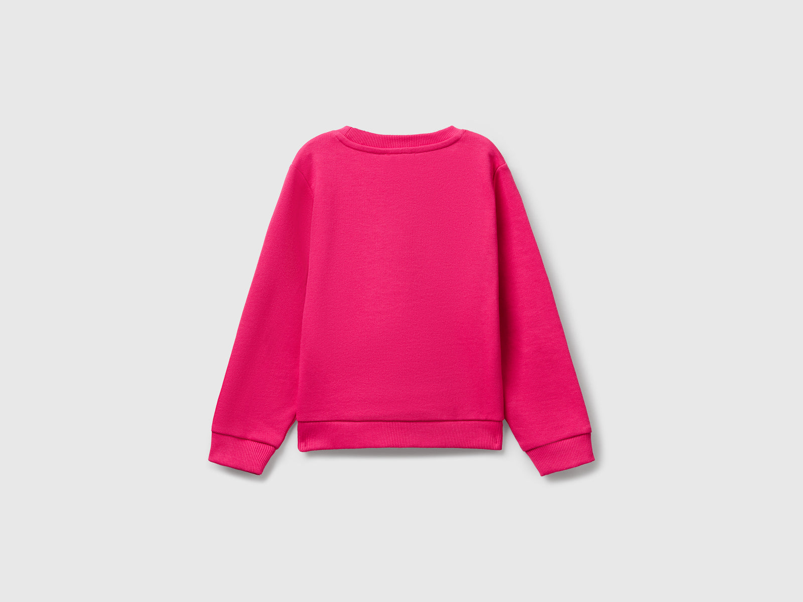 Felpa con stampa glitter da bimba fucsia 2 | Benetton Outlet