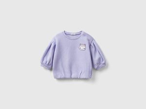 Felpa con patch in misto cotone riciclato