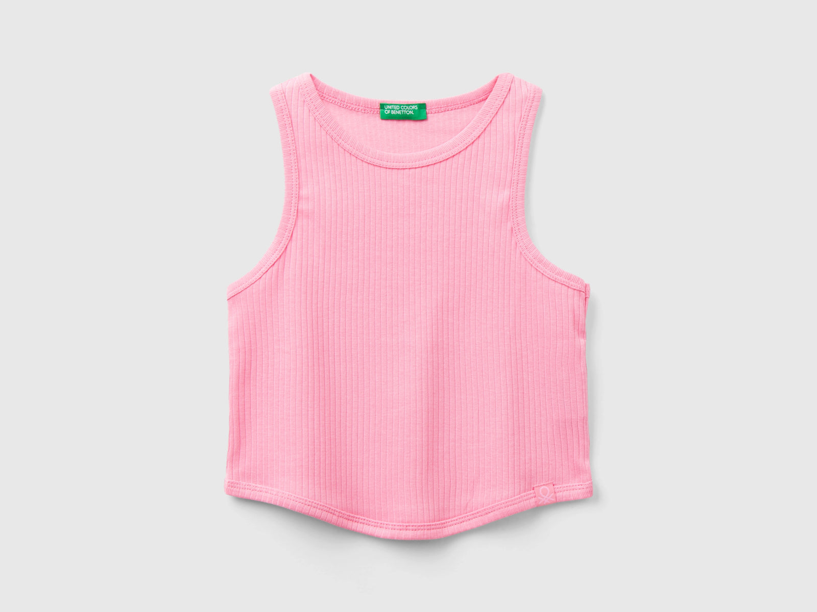 Canotta a costine da bambina rosa | Benetton Outlet