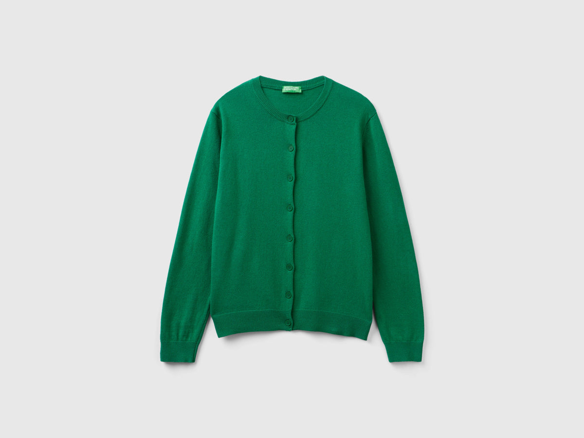Cardigan bosco in misto lana e cashmere