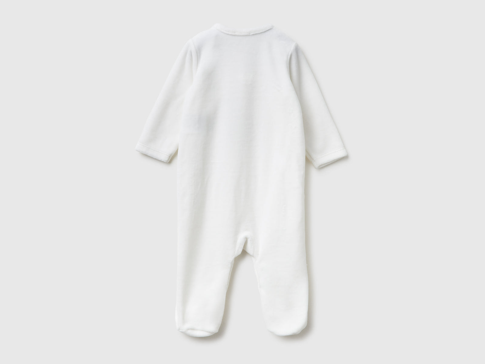 Tutina animaletto in ciniglia da neonato bianco panna 2 | Benetton Outlet