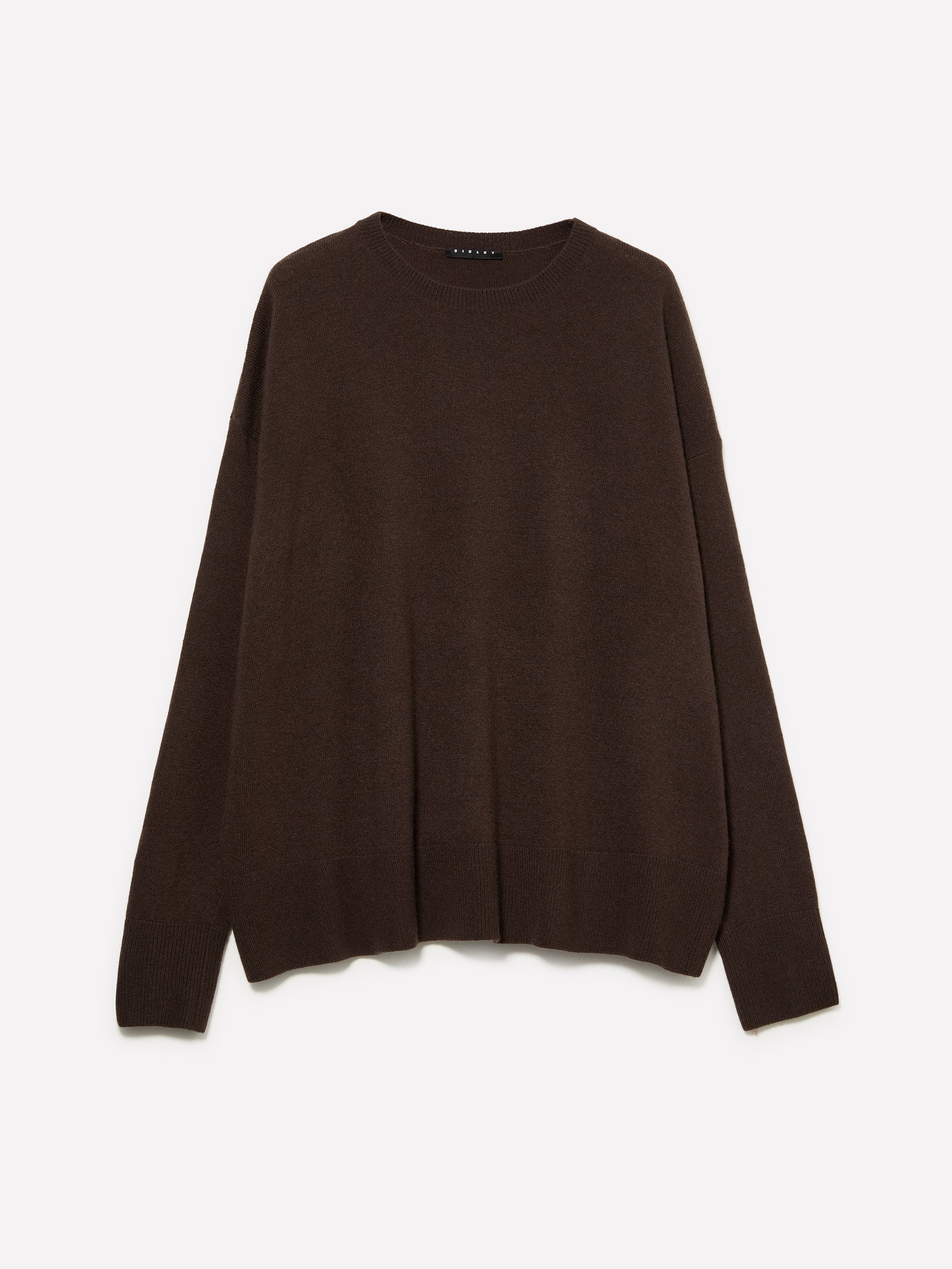 Maglia in misto lana con scollo a barchetta da donna marrone scuro | Sisley Outlet