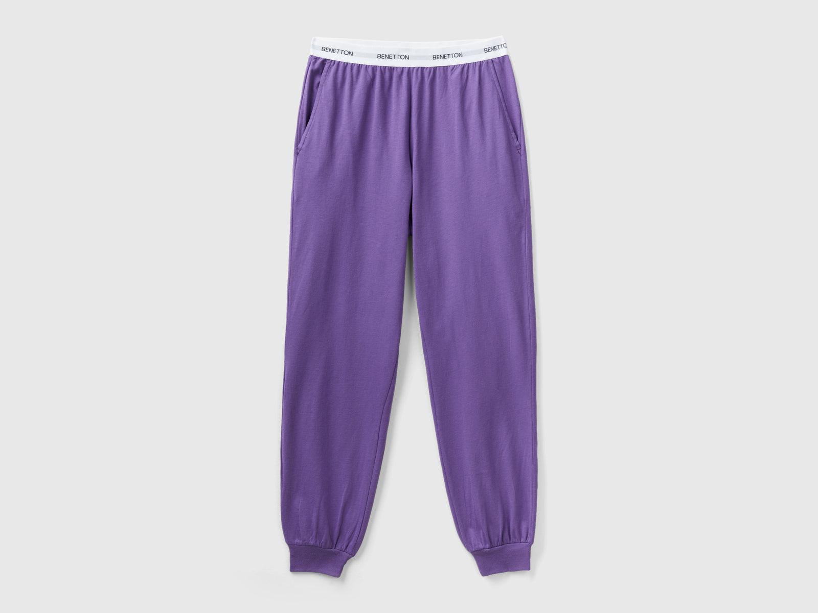Pantaloni con elastico logato da donna viola | Benetton Outlet