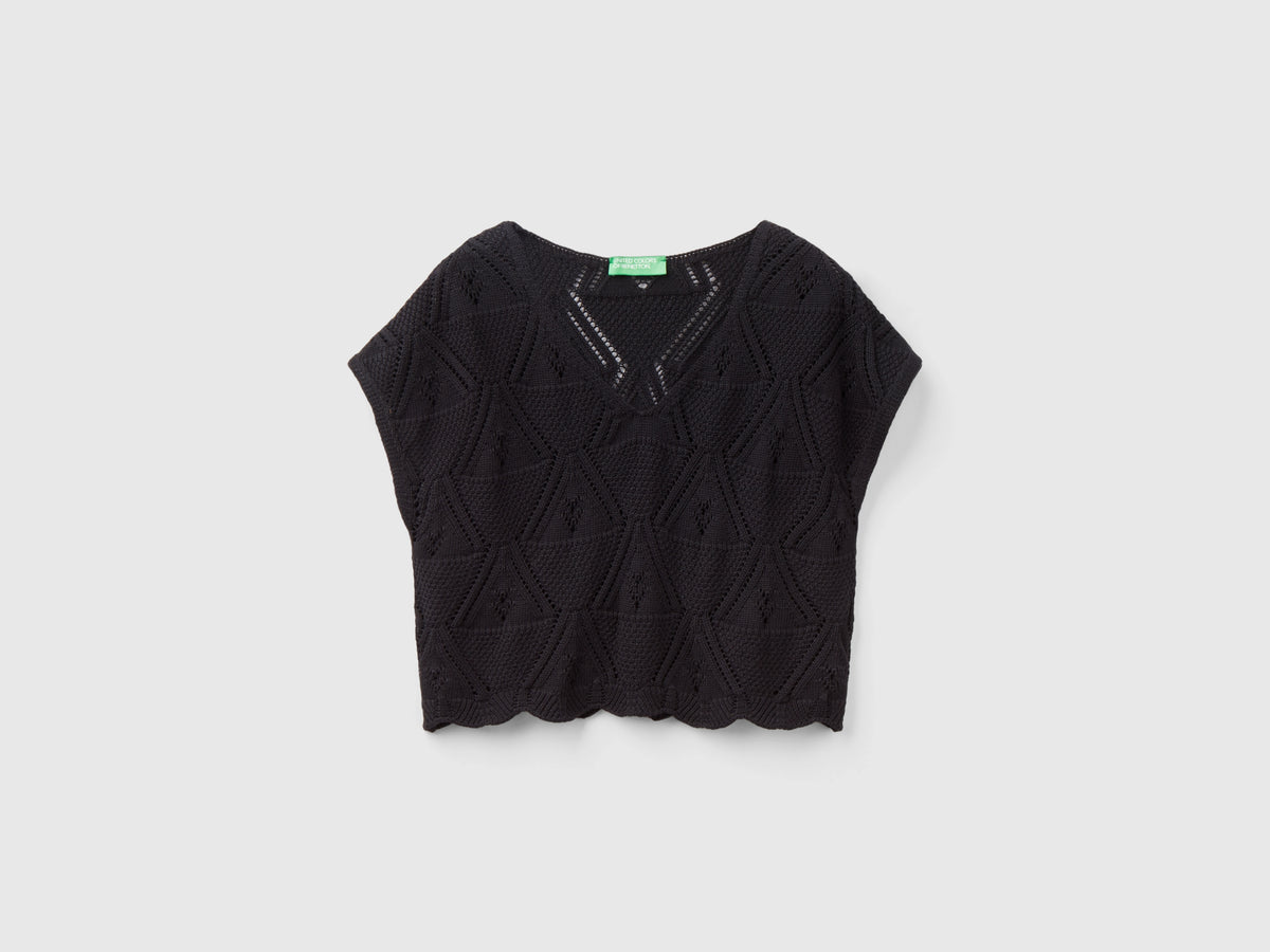 Maglia cropped crochet
