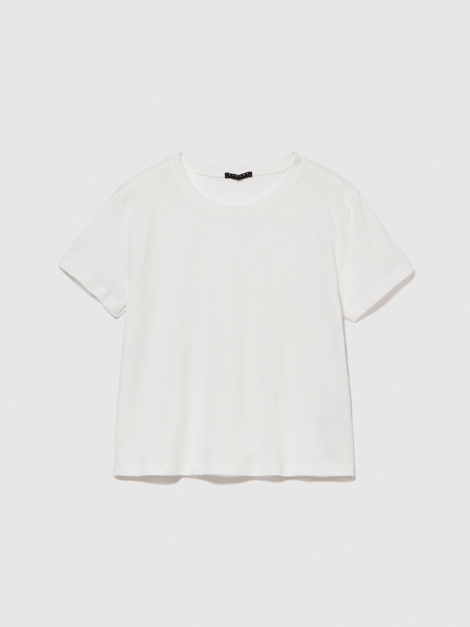 T-shirt boxy fit in cotone biologico da donna bianco panna | Sisley Outlet