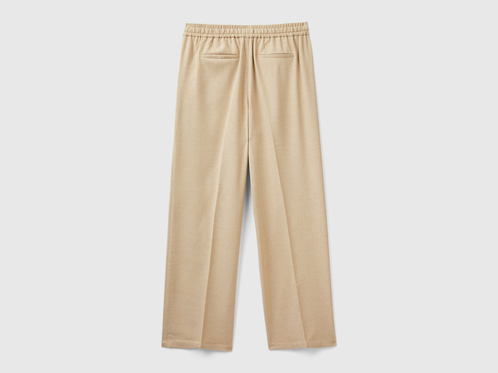 Pantaloni in flanella con coulisse da donna beige 2 | Benetton Outlet