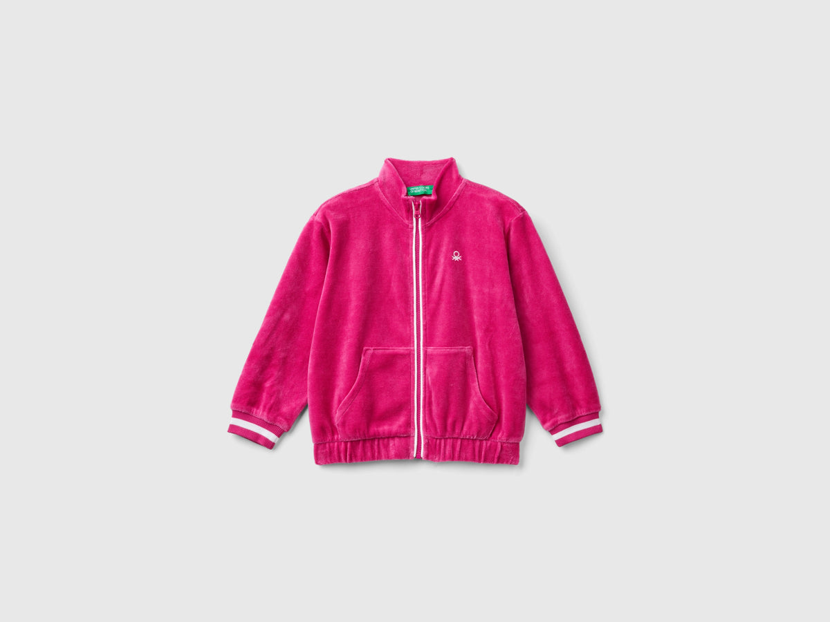 Felpa in ciniglia con zip