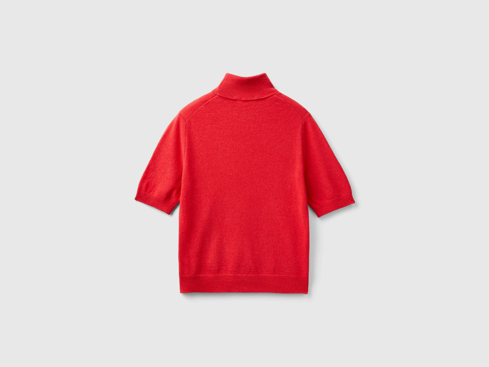 Dolcevita a manica corta in misto cashmere da donna rosso 2 | Benetton Outlet