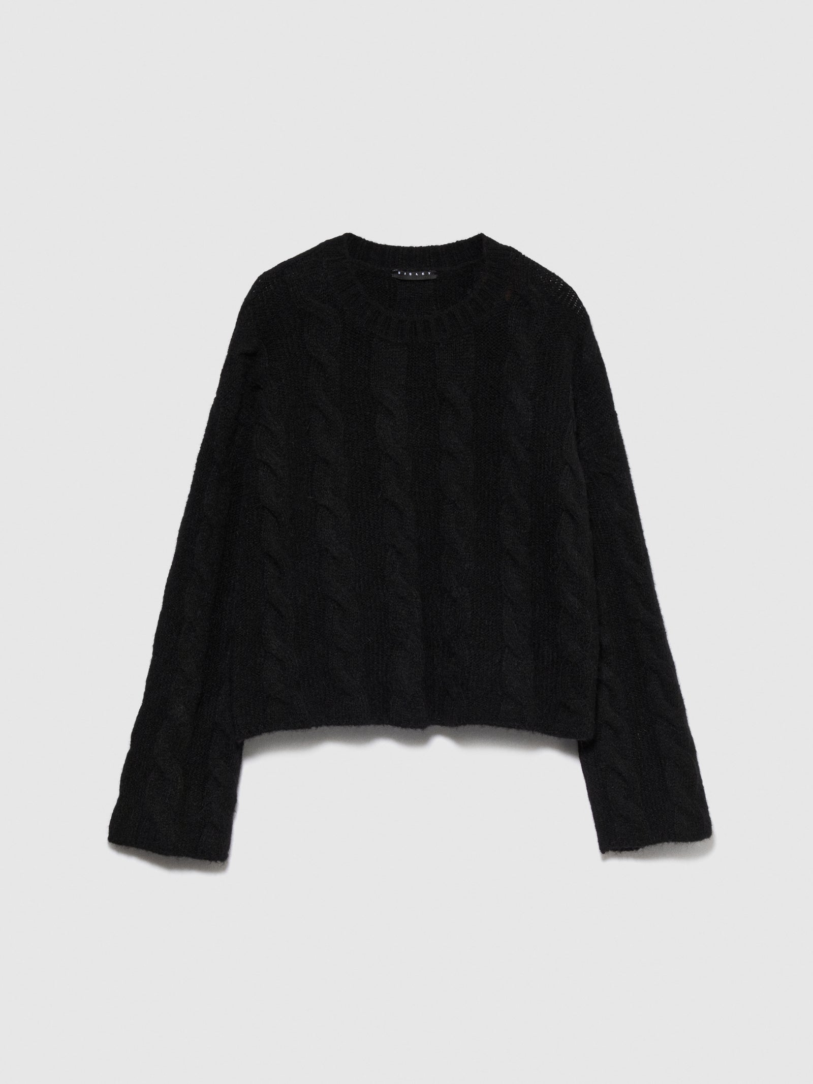 Maglia cropped con trecce da donna nero | Sisley Outlet