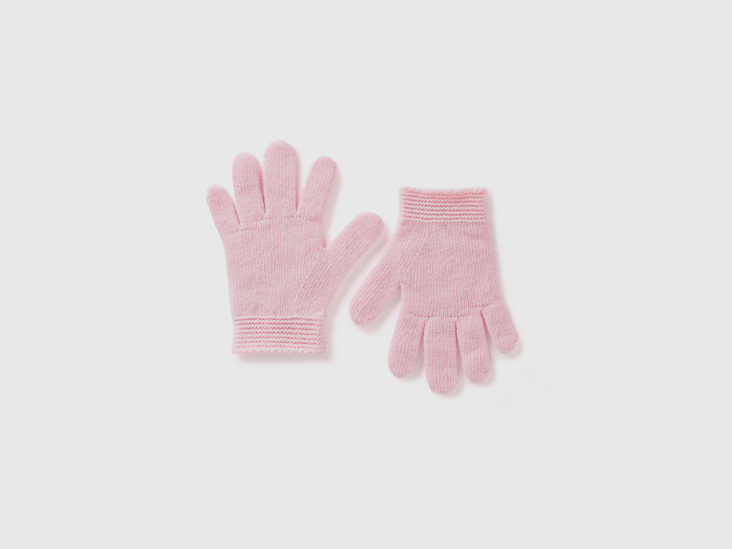 Guanti in misto lana stretch da bimbo rosa | Benetton Outlet