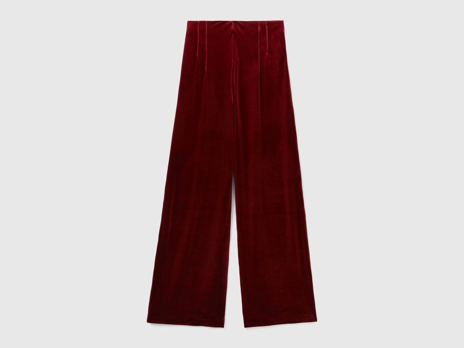 Pantaloni in velluto liscio da donna bordeaux 2 | Benetton Outlet