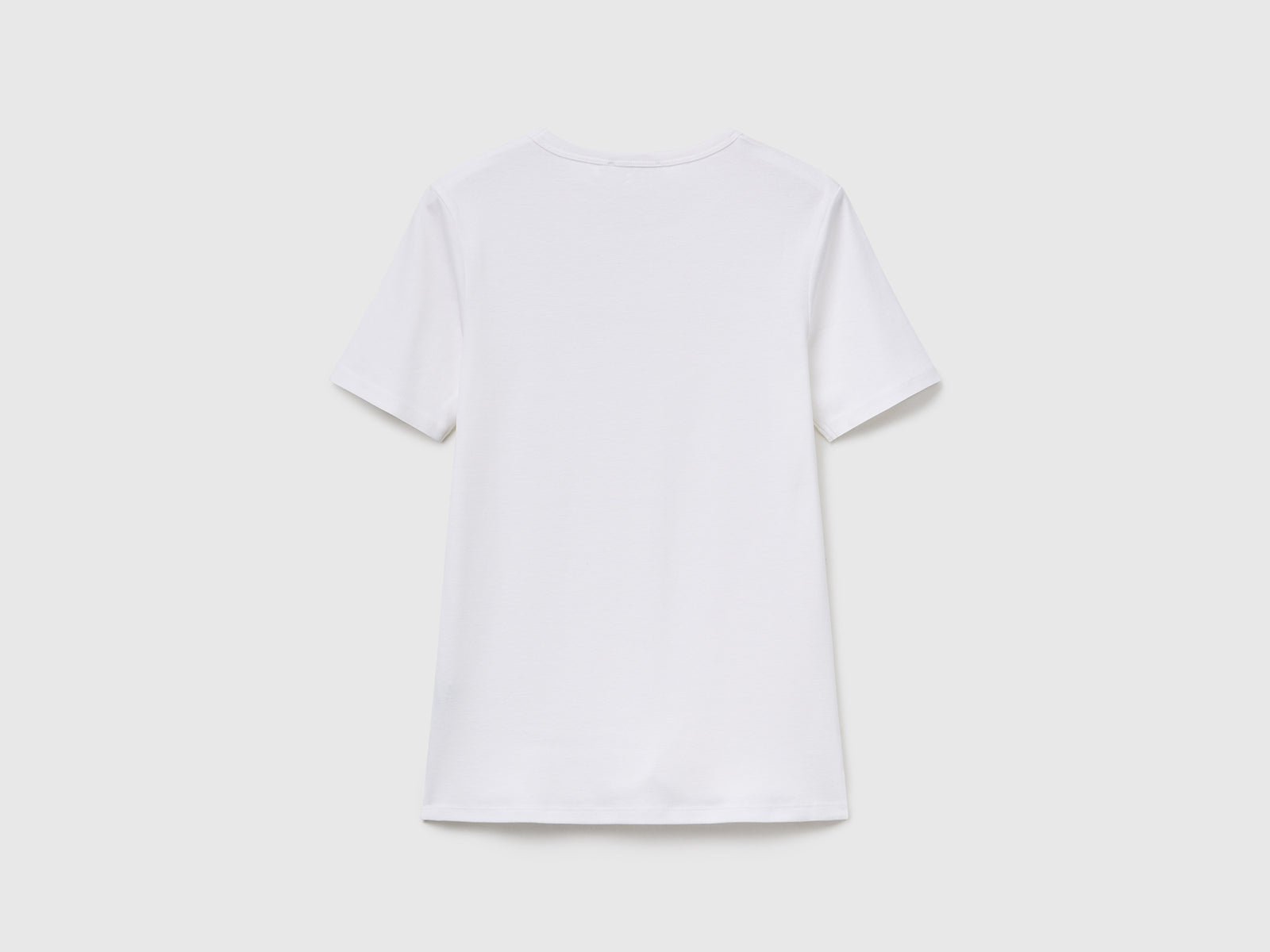 T-shirt 100% cotone con stampa logo glitter da donna bianco 2 | Benetton Outlet