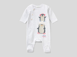 Tuta in caldo cotone stretch con stampa