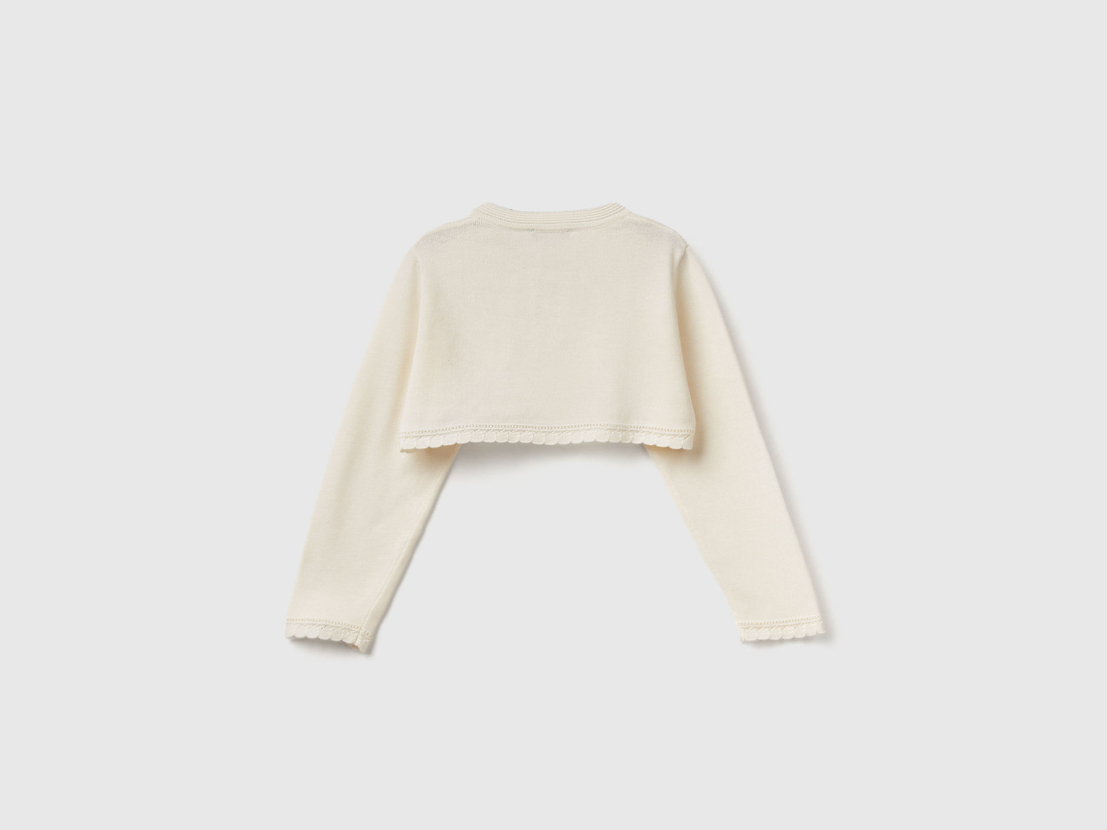 Cardigan in maglia da bimba bianco panna 2 | Benetton Outlet