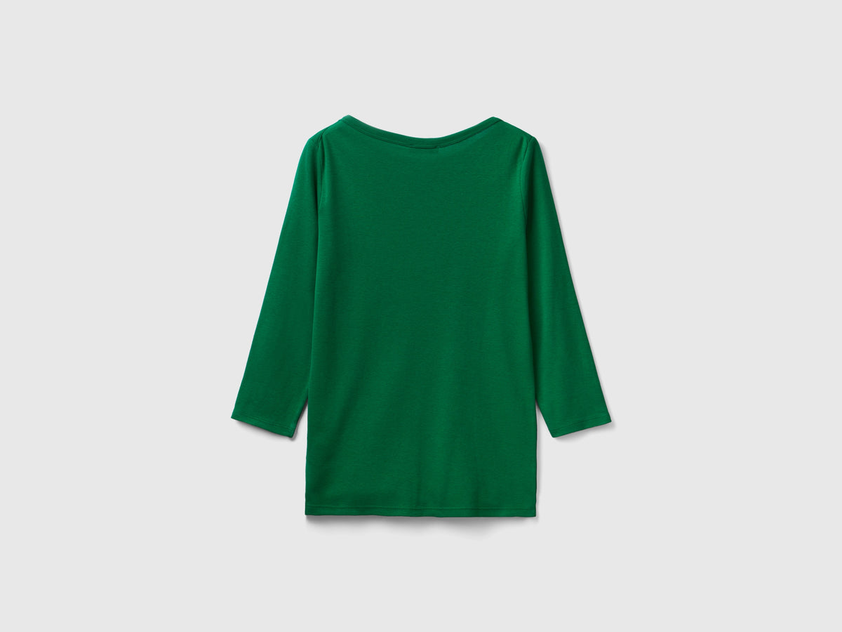 T-shirt con scollo a barchetta 100% cotone