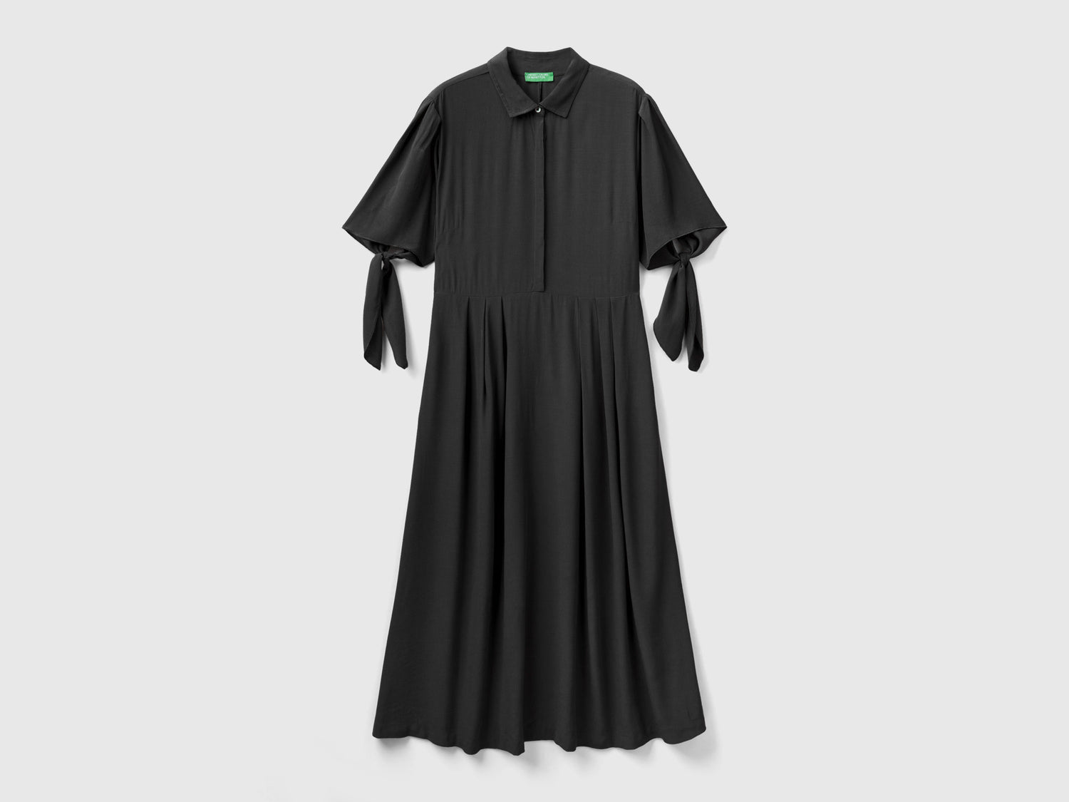 Vestito midi con colletto da donna nero | Benetton Outlet