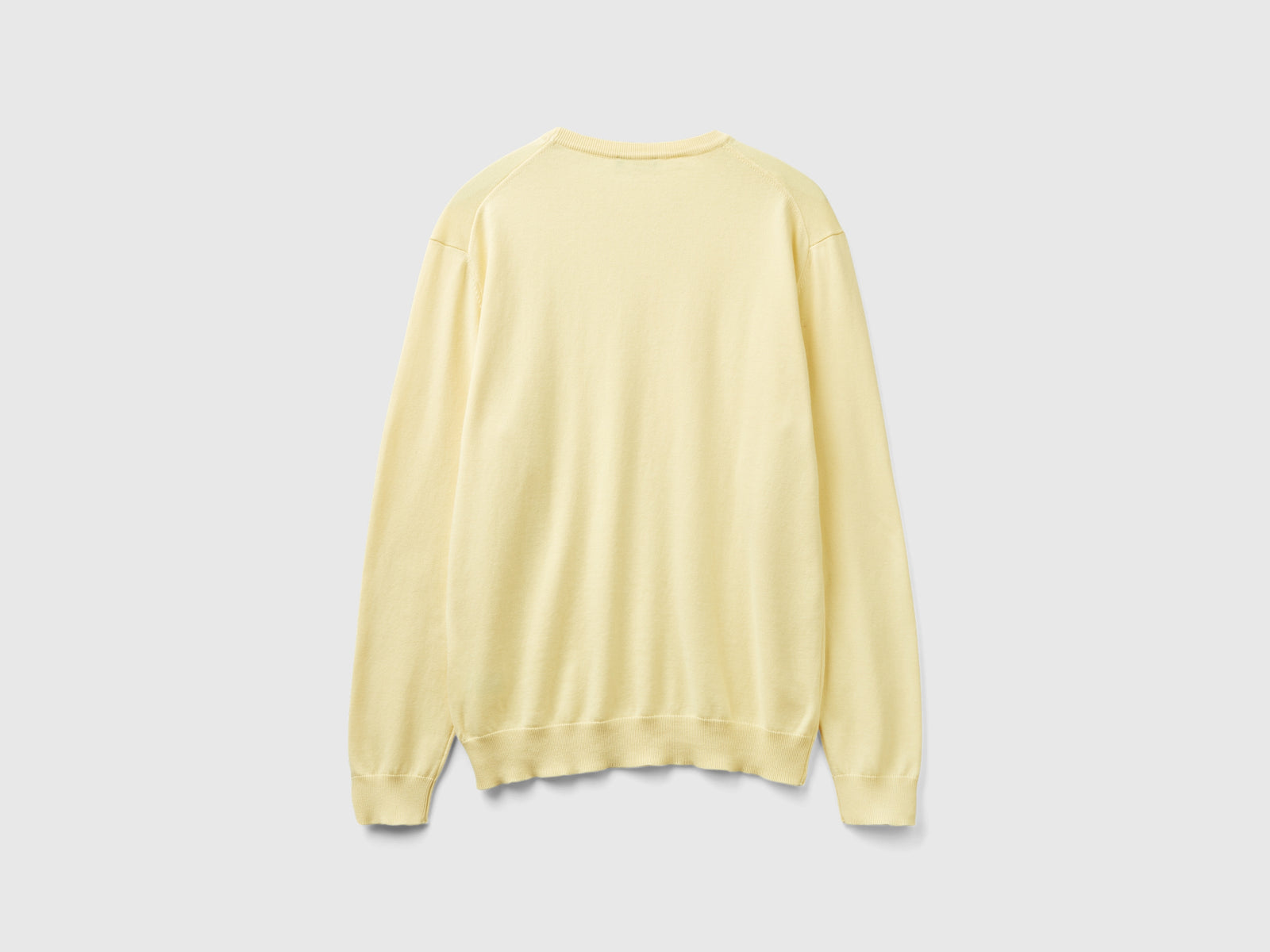 Maglia girocollo 100% cotone da uomo giallo 2 | Benetton Outlet
