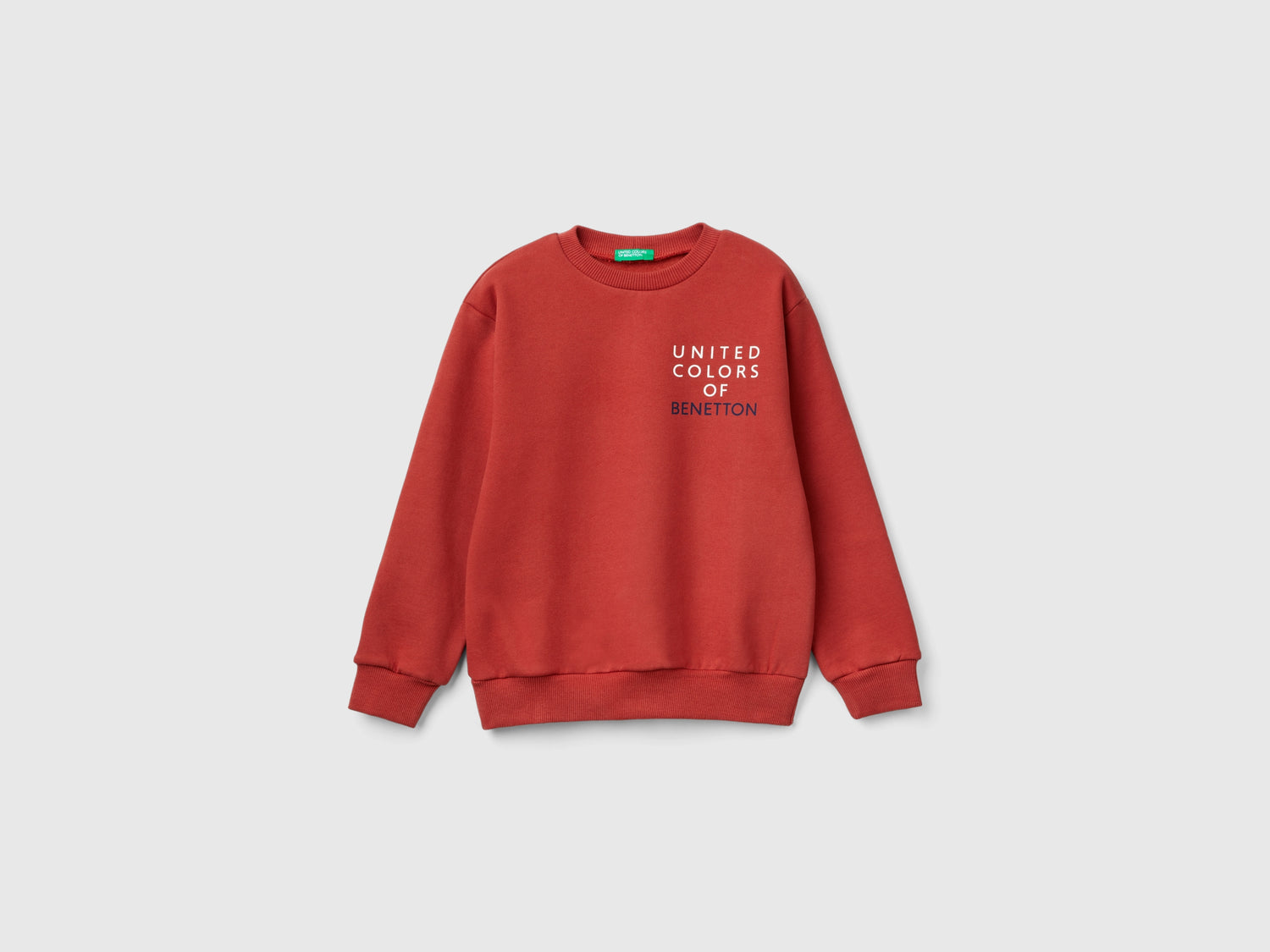 Calda felpa con logo da bambino rosso mattone | Benetton Outlet