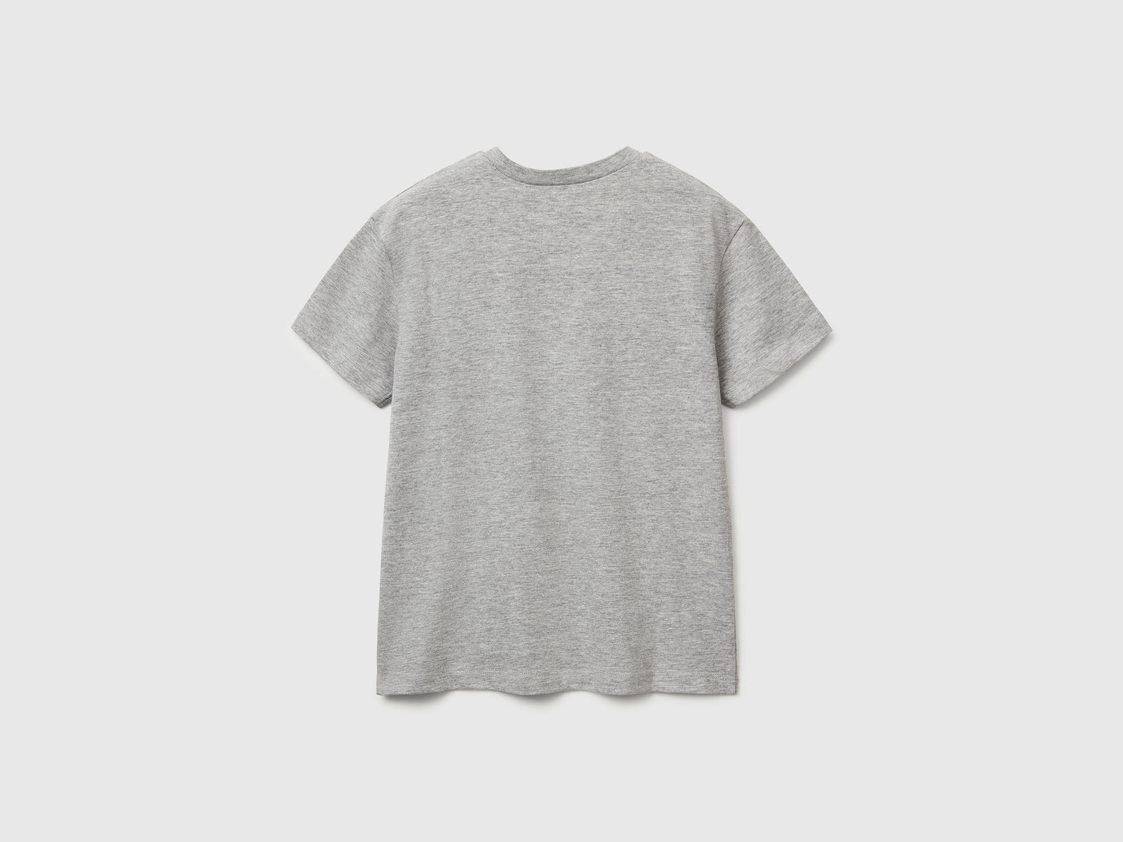 Maglietta in cotone con stampa da bambino grigio chiaro 2 | Benetton Outlet