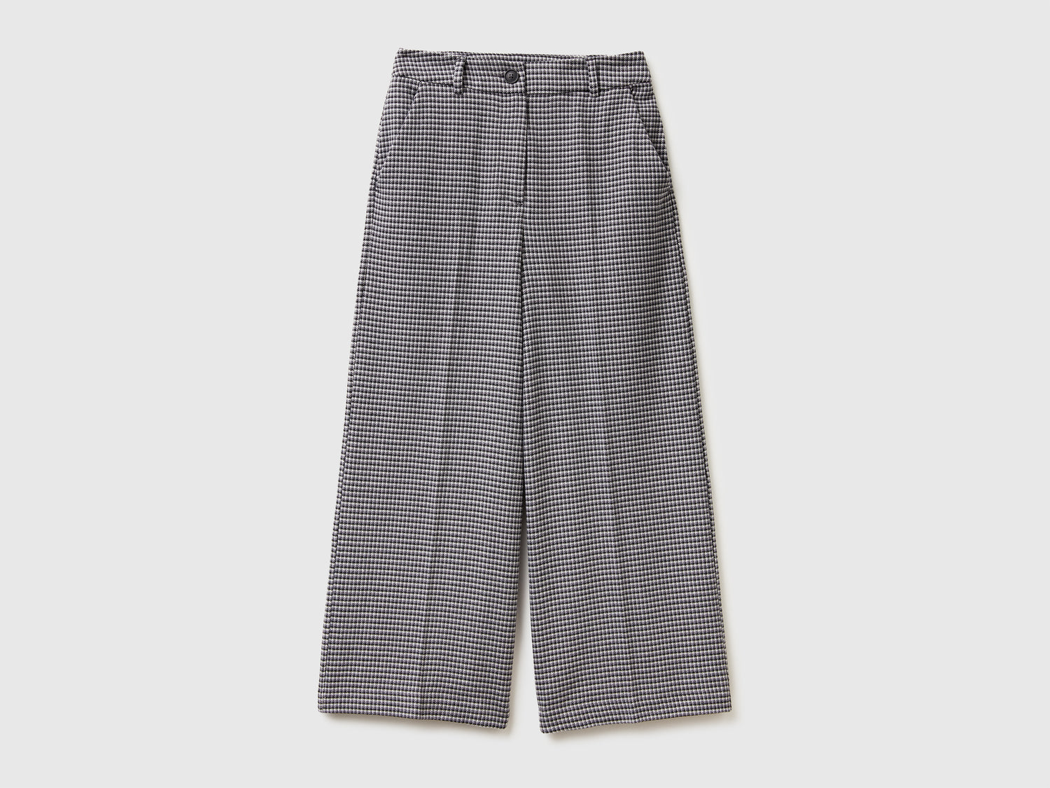 Pantaloni ampi pied de poule da donna nero | Benetton Outlet