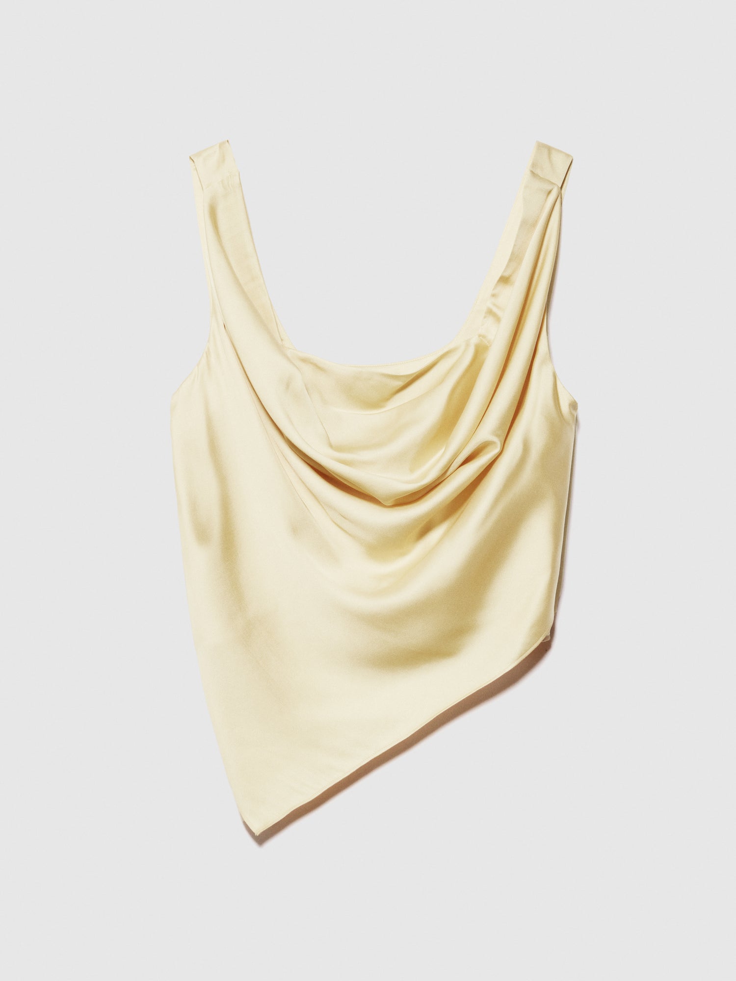Top asimmetrico in raso da donna giallo | Sisley Outlet