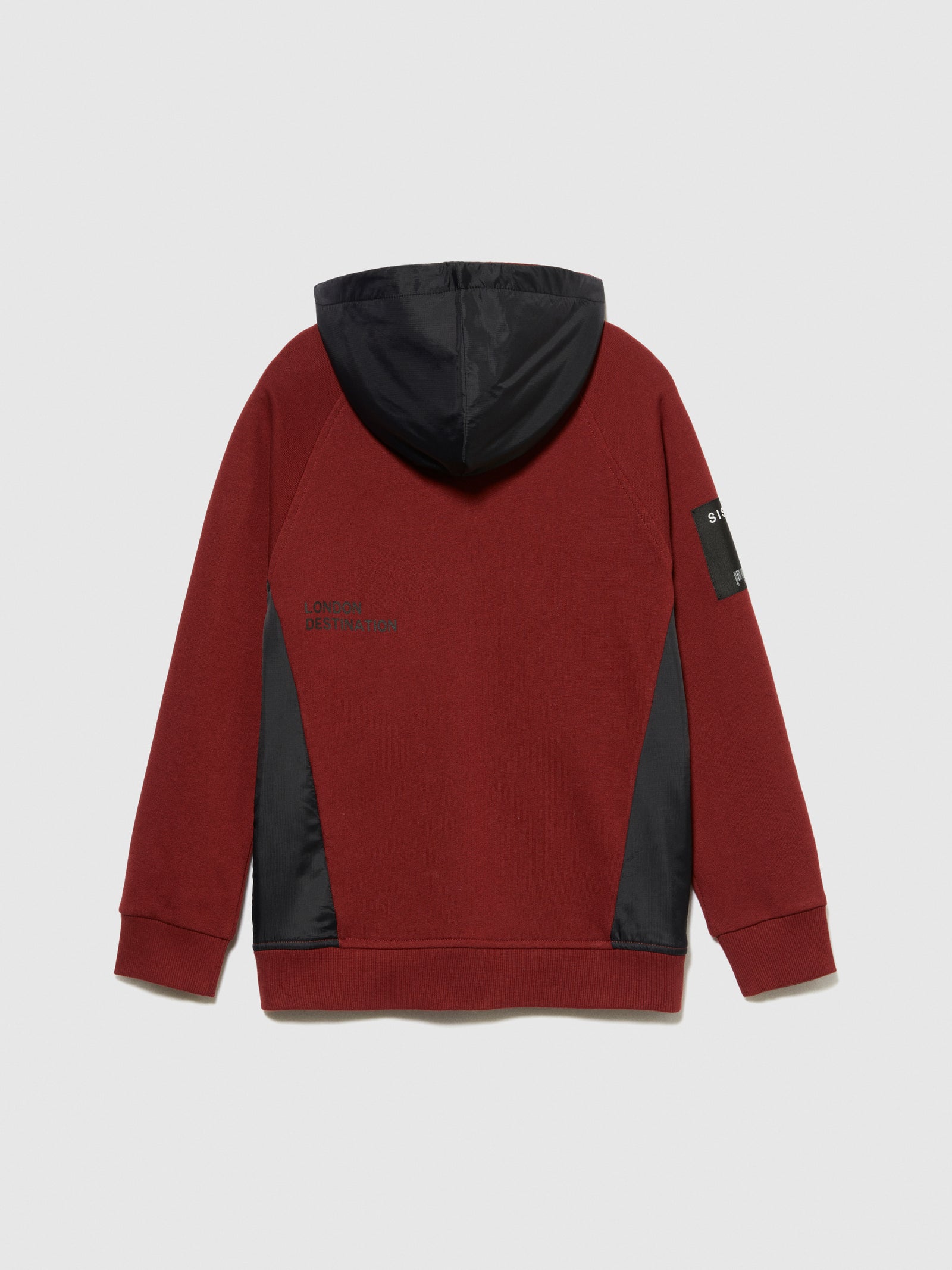 Felpa mix materia con cappuccio da bambino bordeaux 2 | Sisley young Outlet