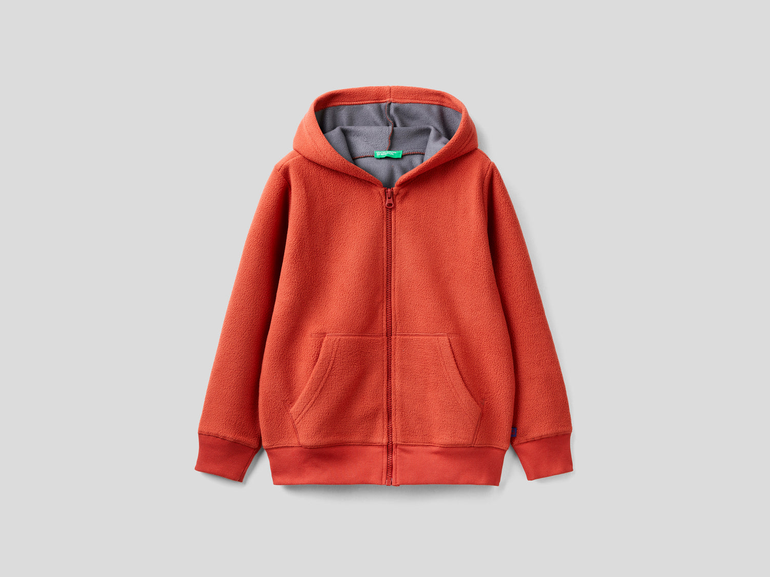 Felpa in pile con cappuccio da bambino bordeaux | Benetton Outlet
