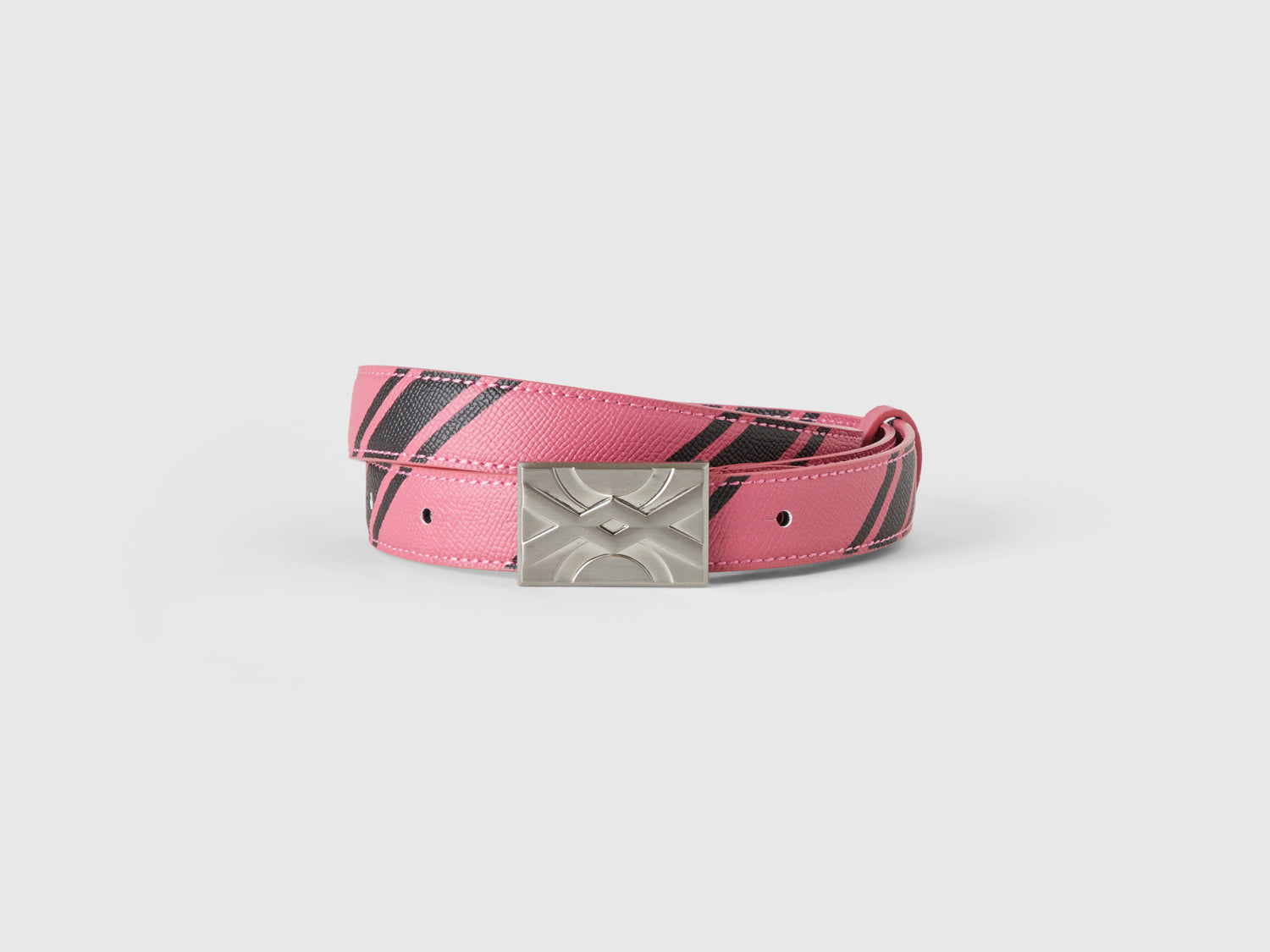 Cintura a righe regimental da donna rosa | Benetton Outlet