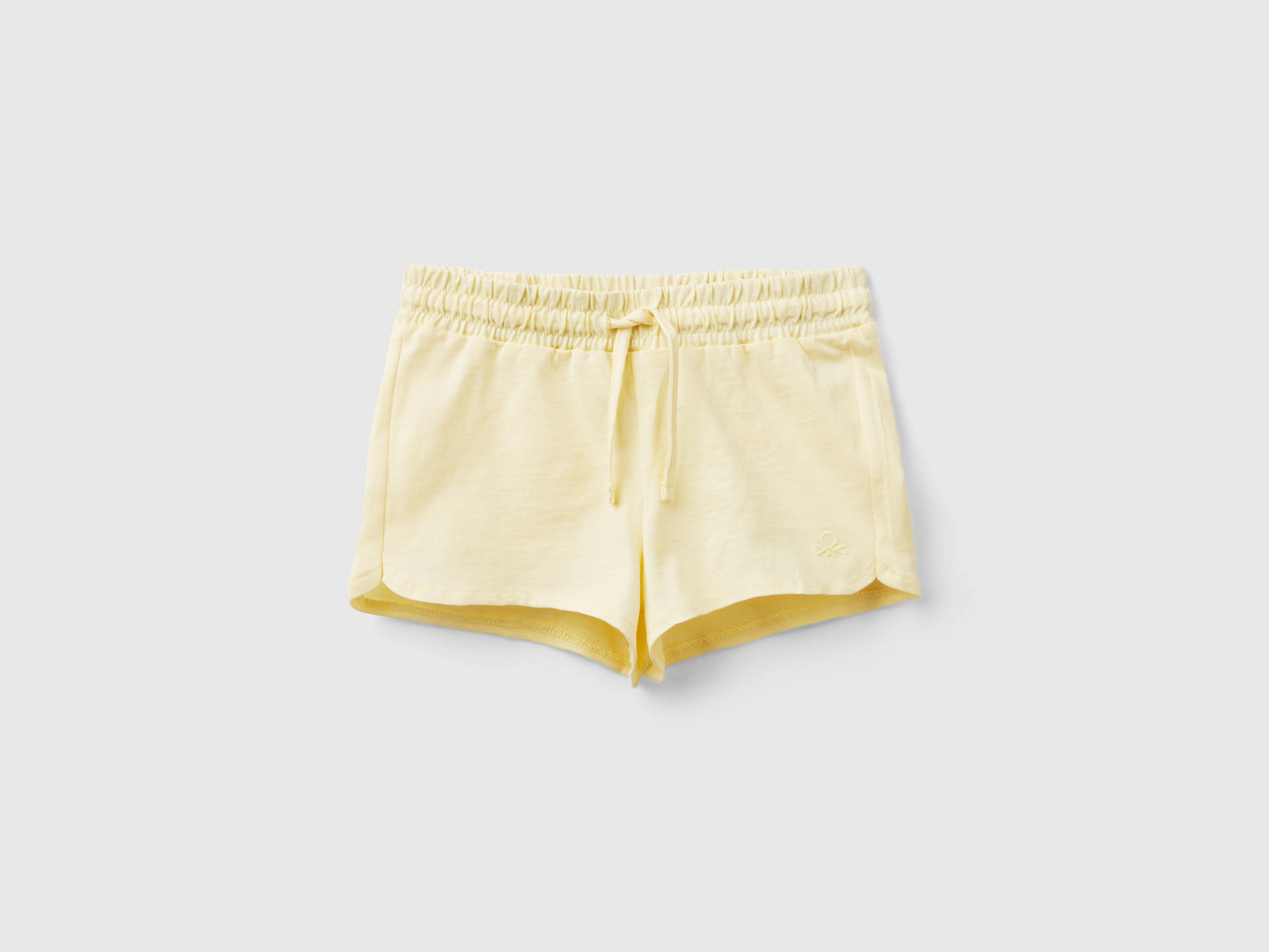 Shorts con coulisse in cotone bio da bimba giallo | Benetton Outlet