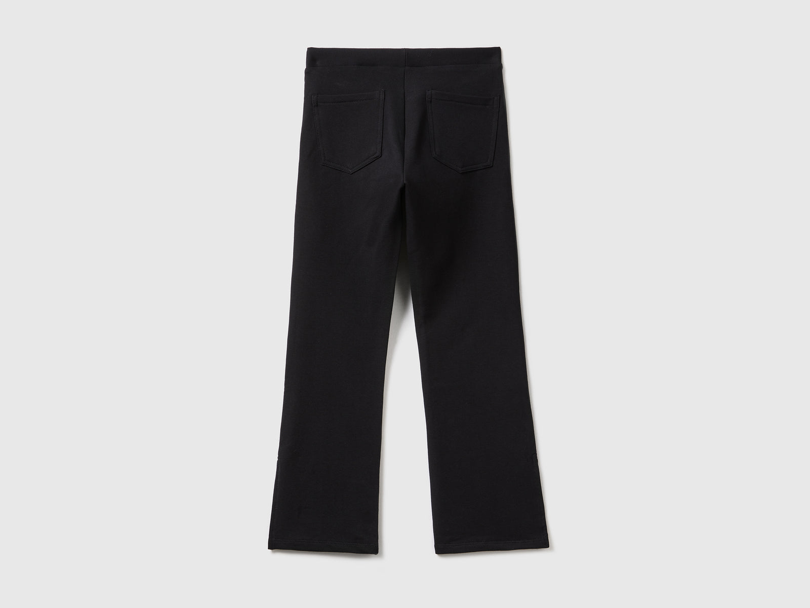 Jeggings a zampa in calda felpa da bambina nero 2 | Benetton Outlet