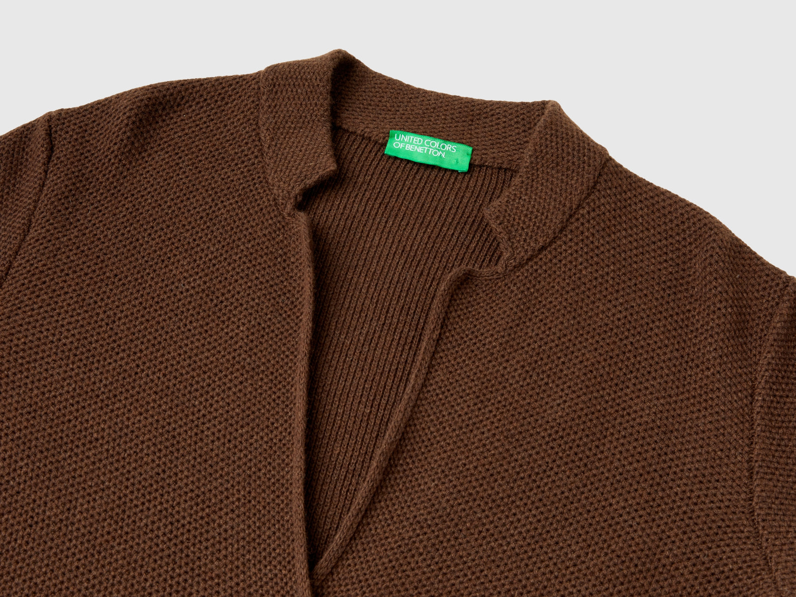 Giacca in maglia misto lana e cashmere da donna marrone scuro 3 | Benetton Outlet
