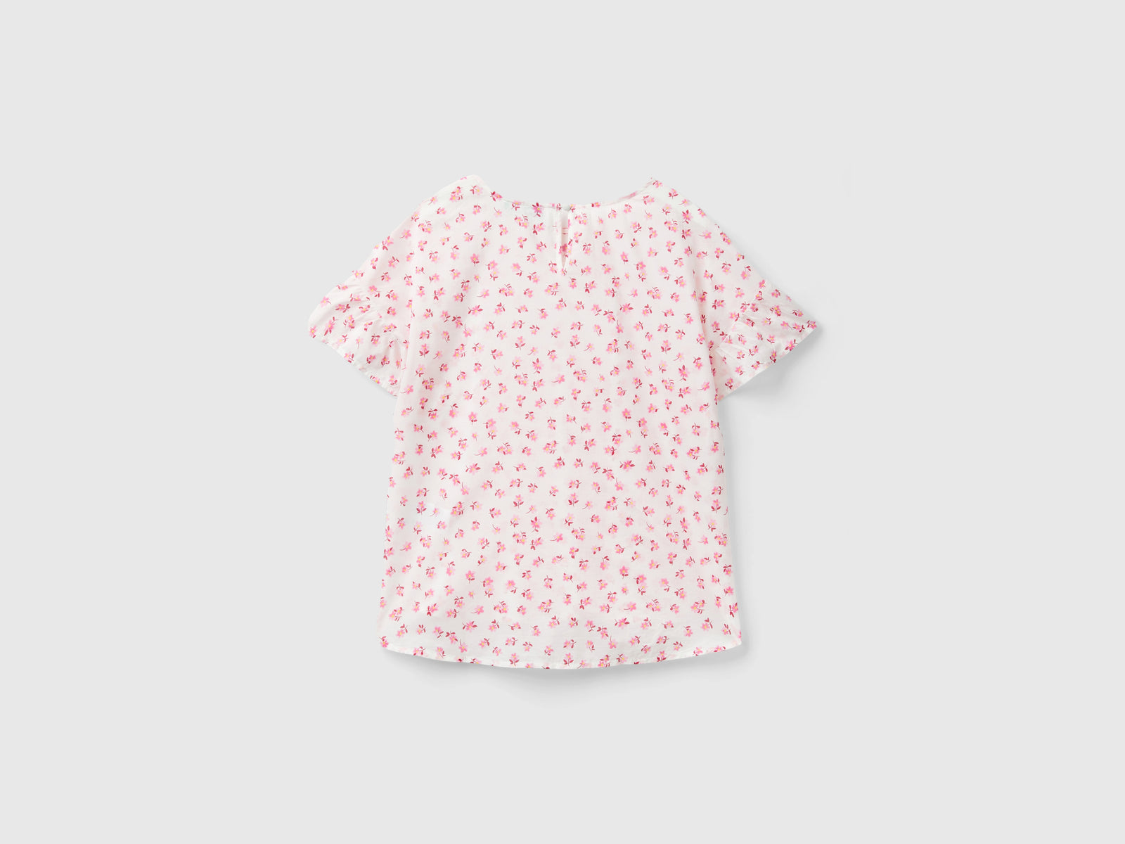 Blusa fantasia in cotone leggero da donna bianco panna 2 | Benetton Outlet