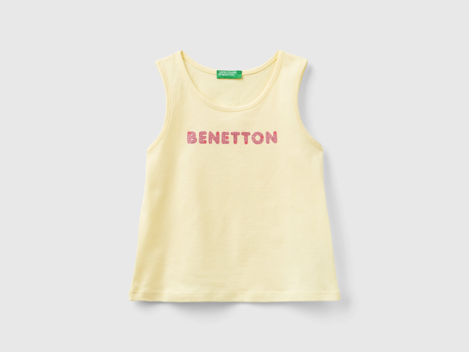Canotta con logo in cotone bio da bimba giallo | Benetton Outlet