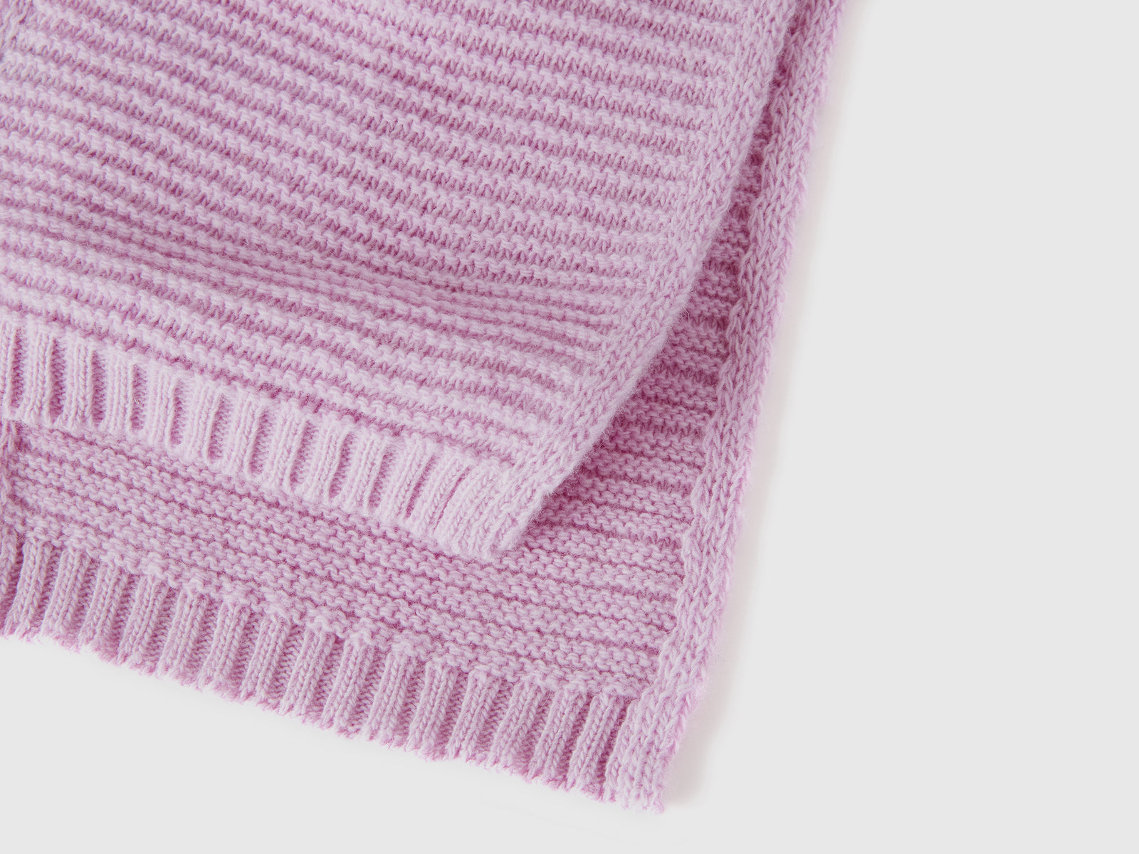Sciarpa lavorata in misto lana stretch da bimbo lilla 3 | Benetton Outlet