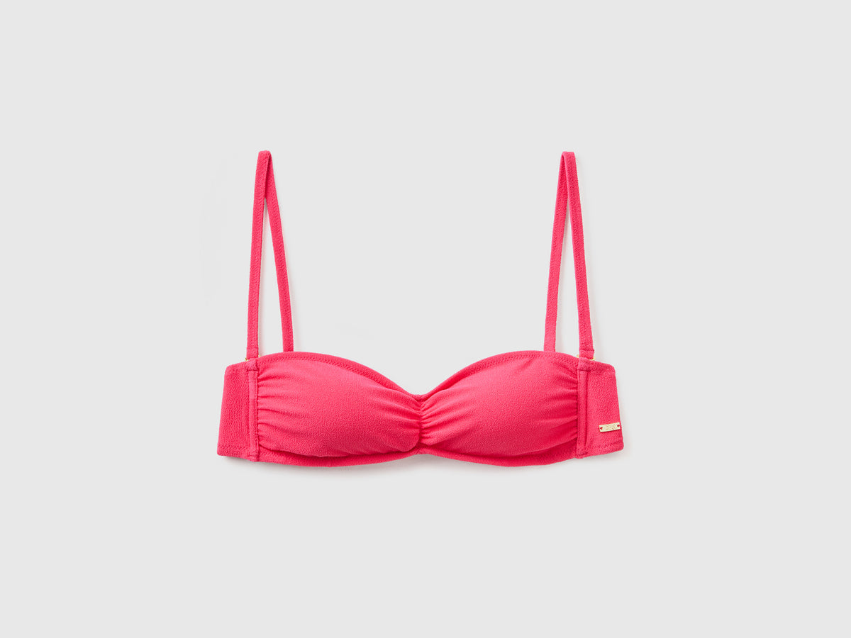 Costume a fascia in tessuto elasticizzato effetto spugna
