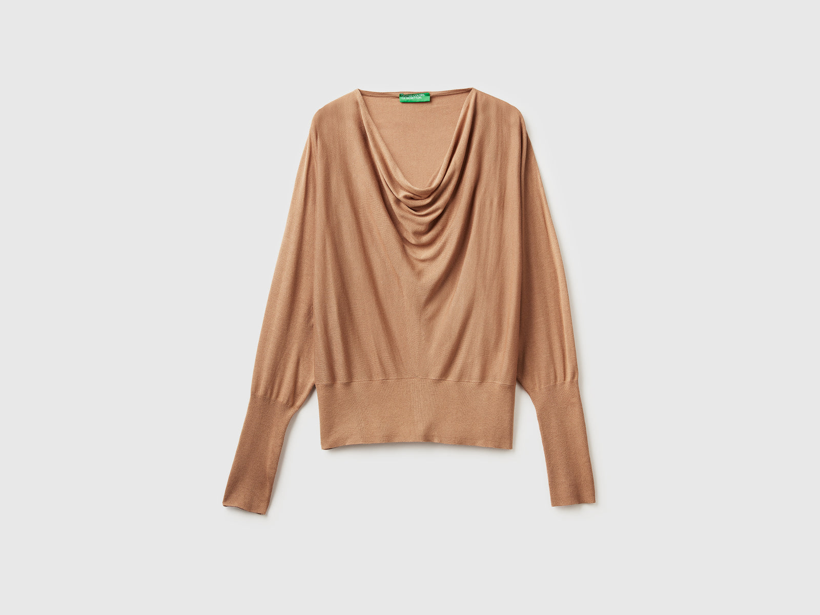Maglioncino in misto seta da donna cammello | Benetton Outlet