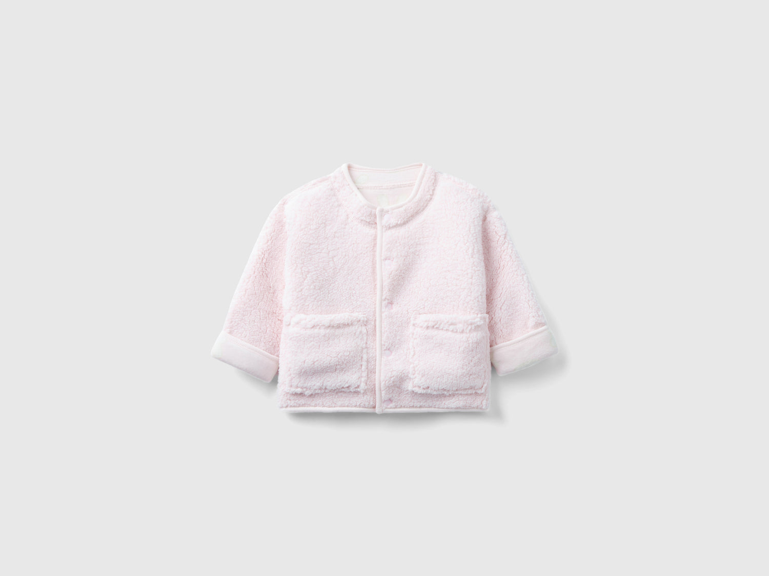 Giacchina reversibile con coniglietti da neonato rosa tenue | Benetton Outlet