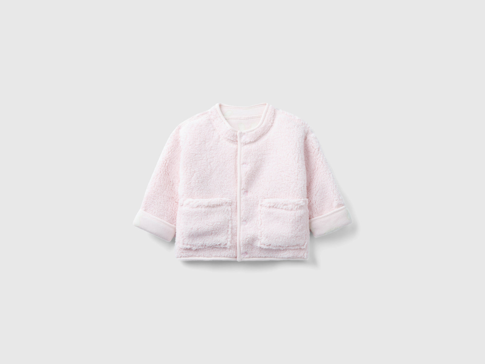 Giacchina reversibile con coniglietti da neonato rosa tenue | Benetton Outlet