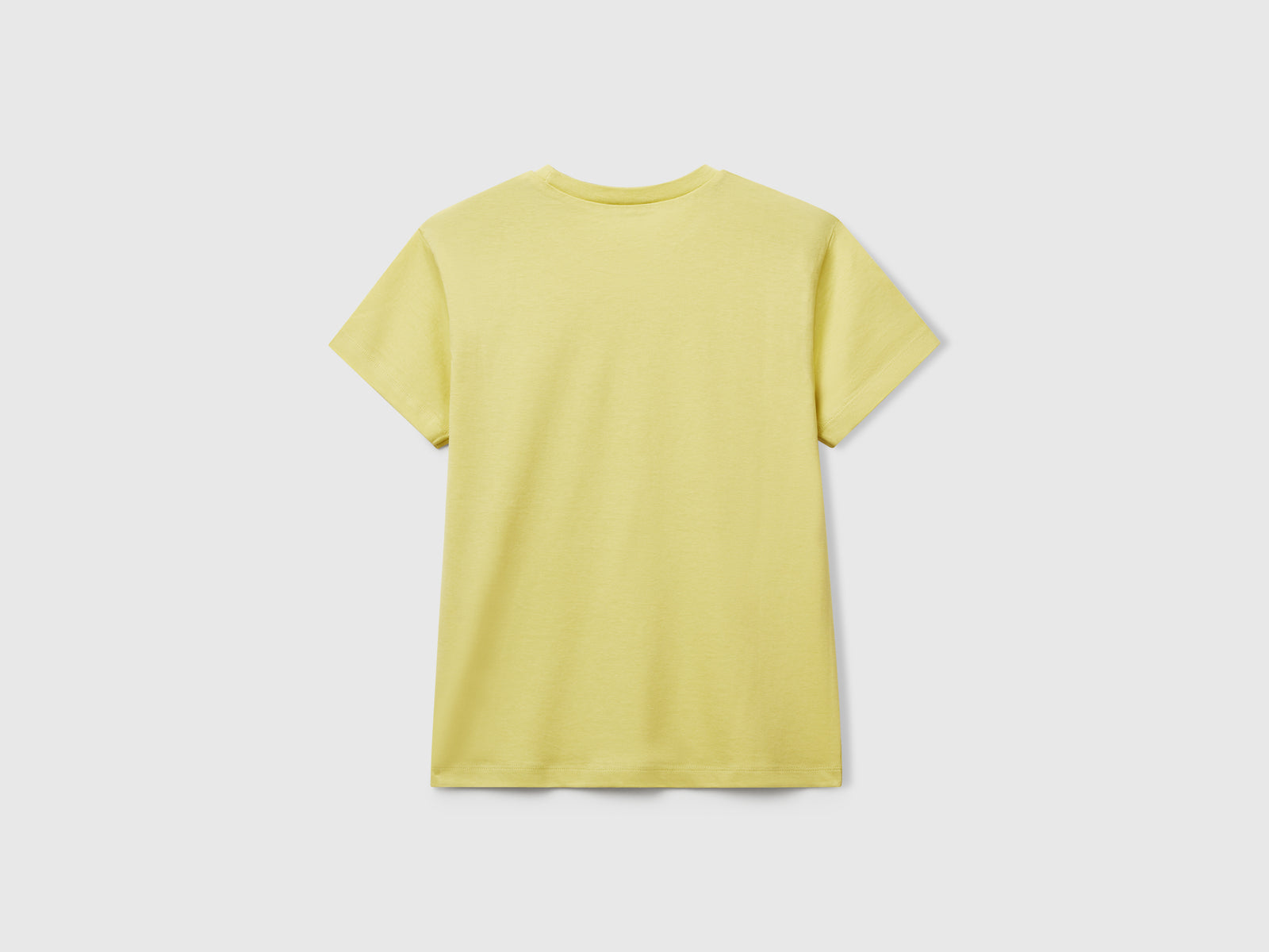 Maglietta in cotone con stampa da bambino giallo 2 | Benetton Outlet