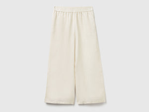 Pantaloni ampi in puro lino