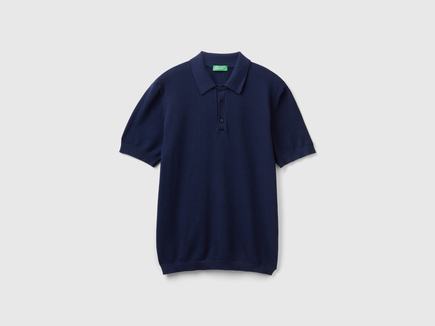 Polo in maglia a manica corta da uomo blu scuro | Benetton Outlet