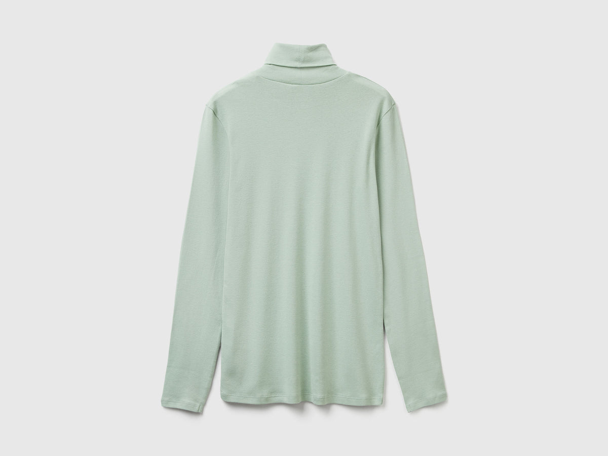T-shirt a manica lunga con collo alto