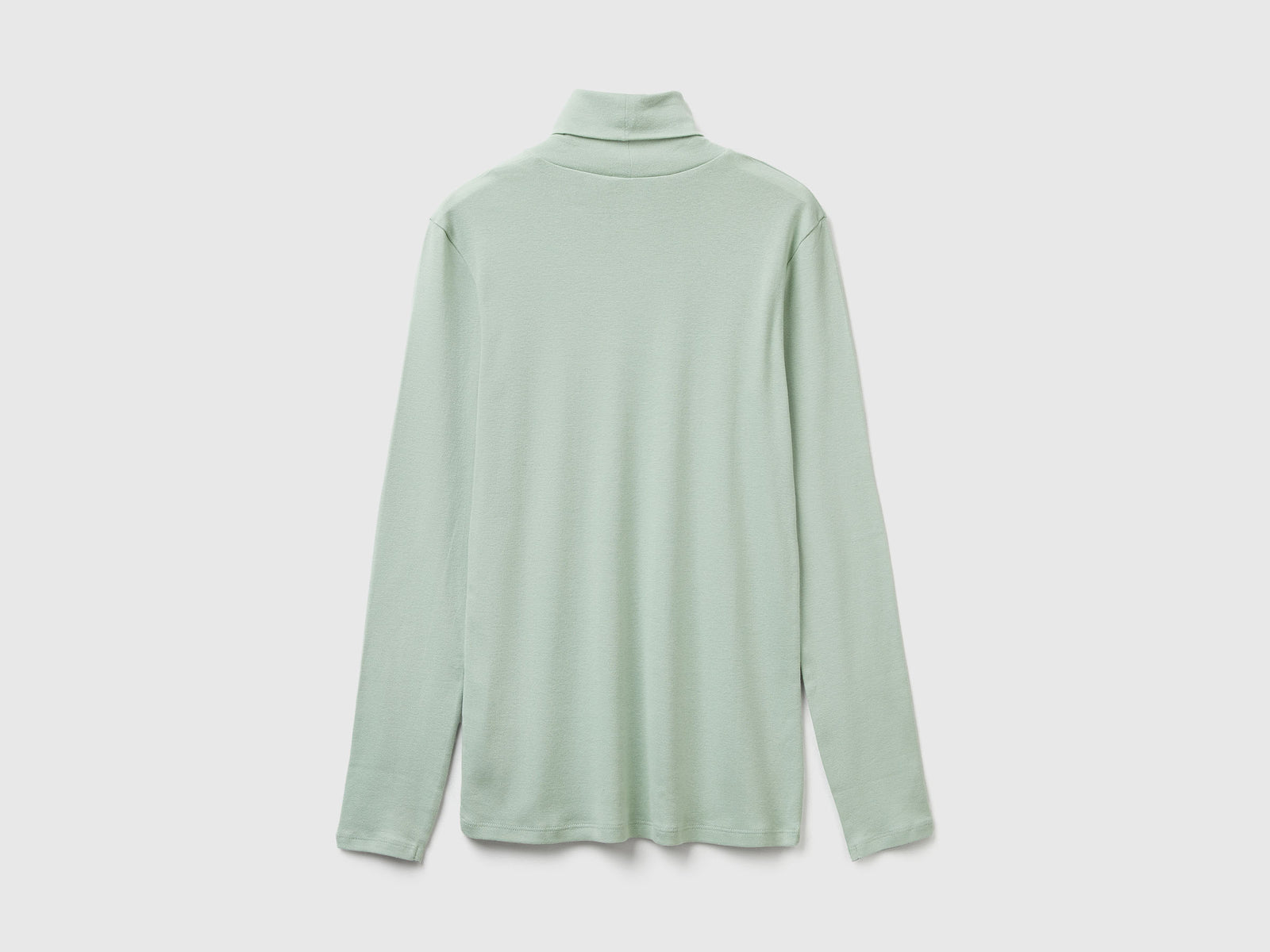 T-shirt a manica lunga con collo alto da donna verde chiaro 2 | Benetton Outlet
