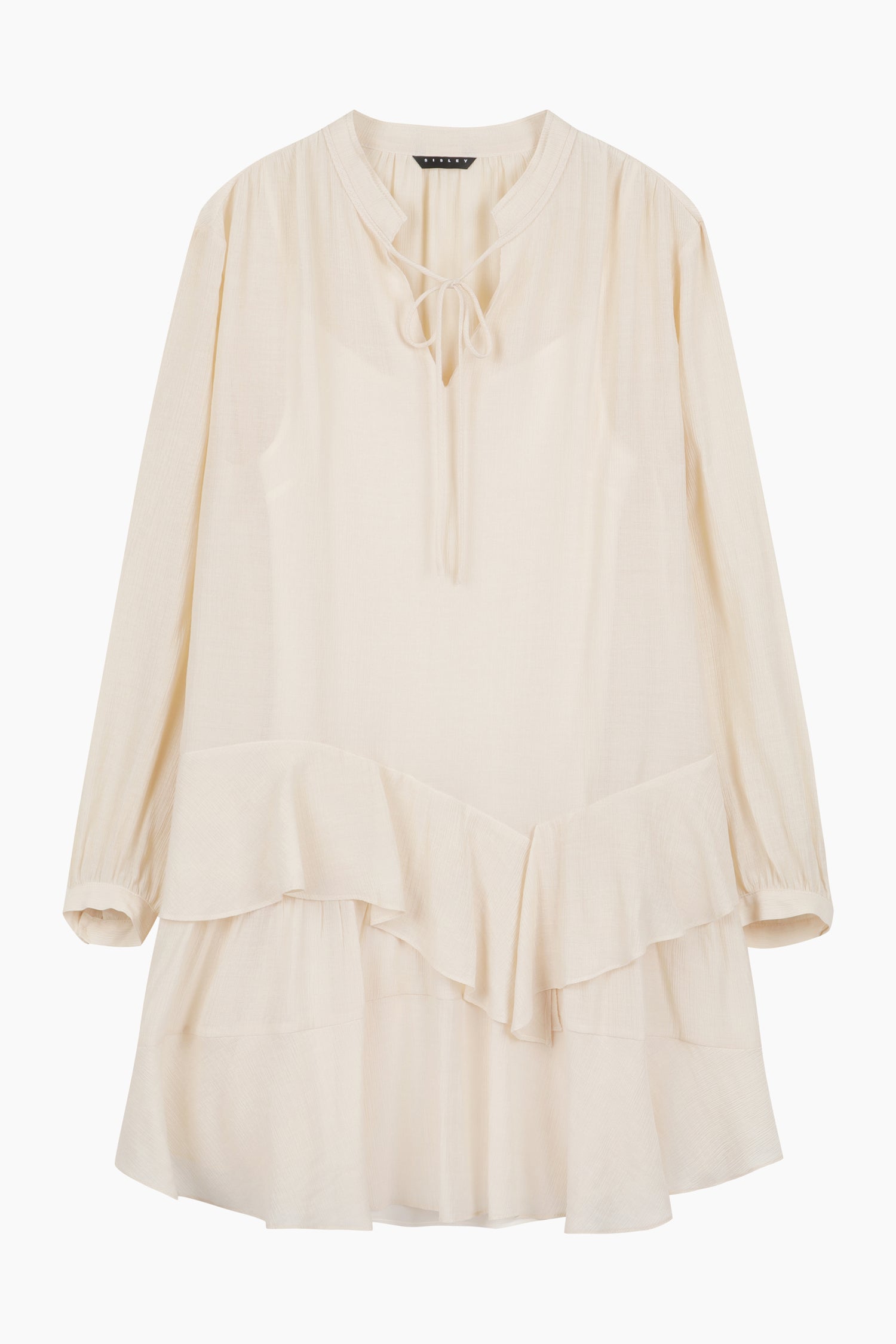 Vestito corto rosa cipria con rouches da donna bianco panna | Sisley Outlet