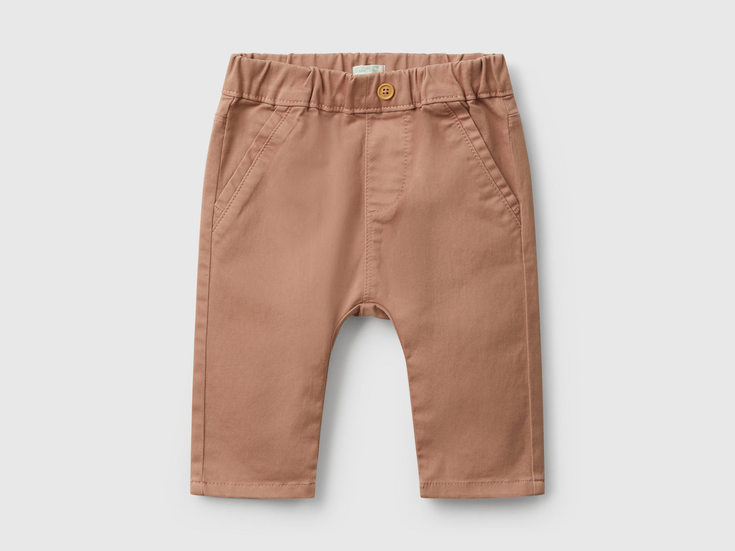 Pantaloni in misto cotone stretch da neonato cammello | Benetton Outlet